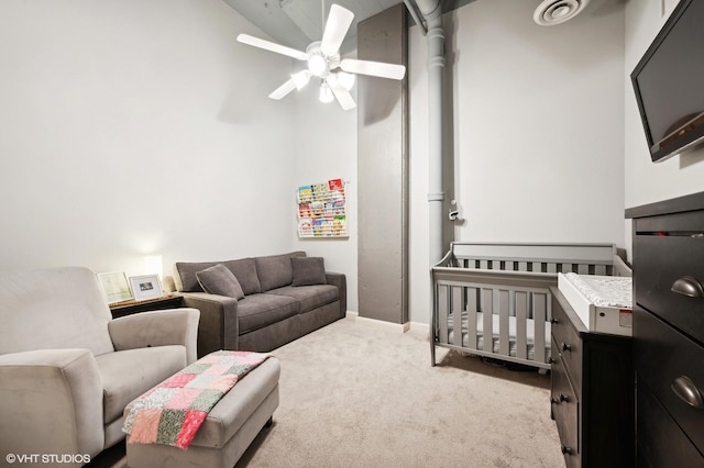 2750 N Wayne Ave Unit G, Chicago, IL 60614 - carpeted bedroom featuring baseboards and a ceiling fan