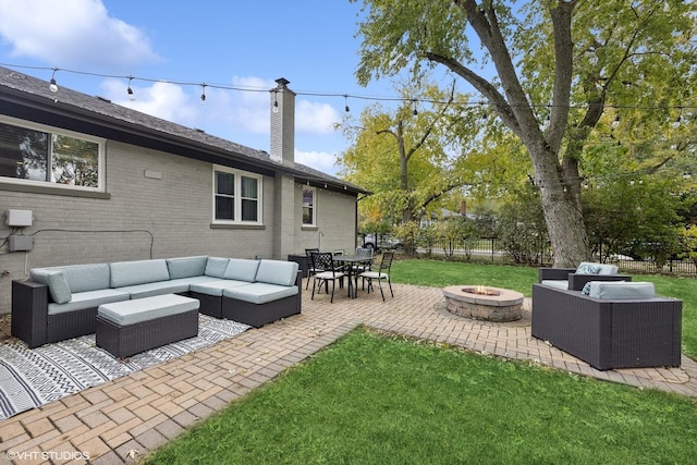 710 Western Ave, Glen Ellyn, IL 60137 - view of patio featuring an outdoor living space with a fire pit