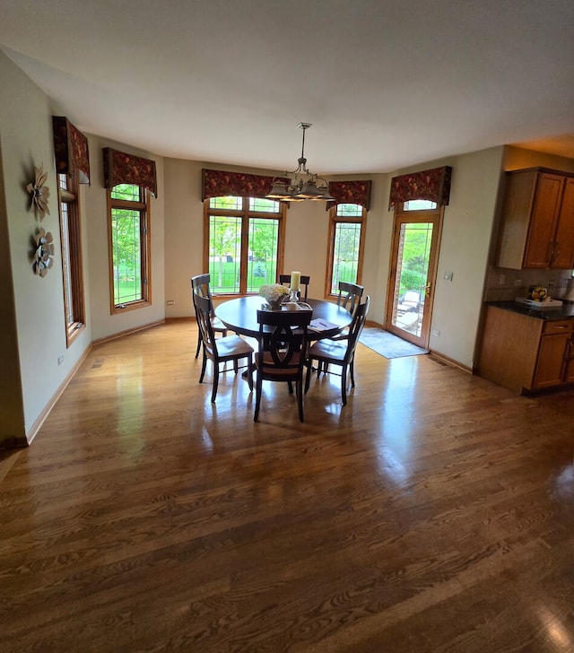 10880 Swallow Tail Ln, Frankfort, IL 60423 - dining space with wood finished floors, baseboards, and a chandelier