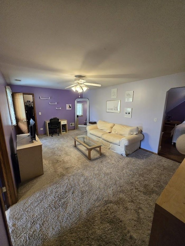 10880 Swallow Tail Ln, Frankfort, IL 60423 - carpeted living area with a ceiling fan