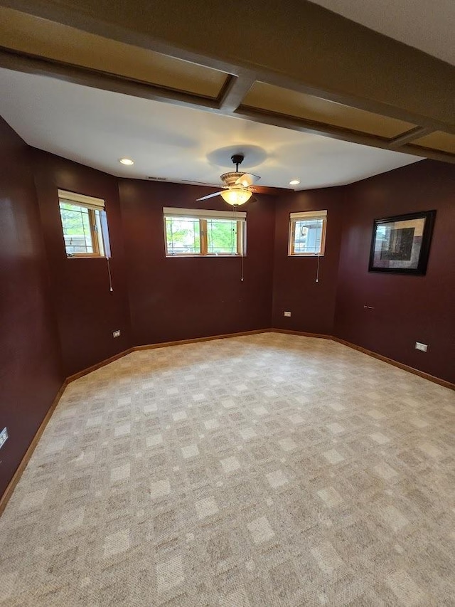 10880 Swallow Tail Ln, Frankfort, IL 60423 - unfurnished room with baseboards, recessed lighting, a ceiling fan, and carpet floors