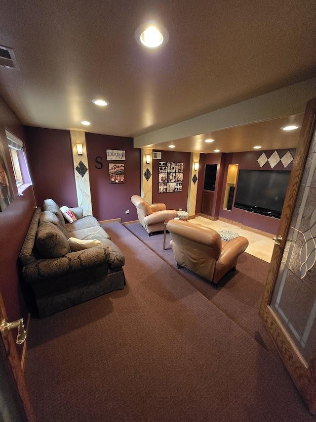 10880 Swallow Tail Ln, Frankfort, IL 60423 - carpeted home theater featuring recessed lighting and baseboards