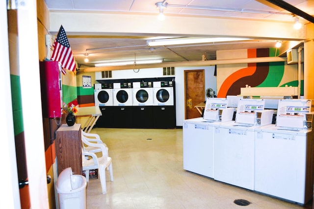 9820 S Pulaski Ave Unit 218, Oak Lawn, IL 60453 - below grade area with washing machine and dryer