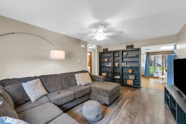 1803 Oliver Dr Unit 3, Urbana, IL 61802 - living room with wood finished floors and a ceiling fan