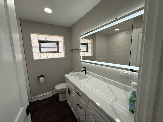 3906 W 117th St, Alsip, IL 60803 - bathroom with vanity, wood finished floors, and recessed lighting