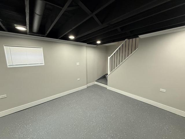 3906 W 117th St, Alsip, IL 60803 - basement featuring stairway and crown molding