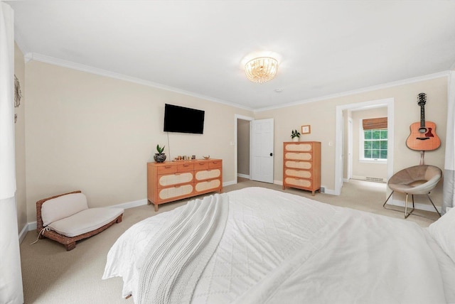 4N307 Knoll Creek Dr, Saint Charles, IL 60175 - bedroom with crown molding, light carpet, and baseboards