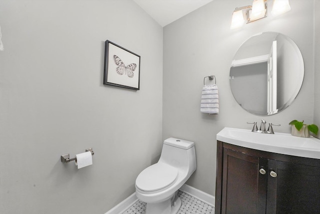 4N307 Knoll Creek Dr, Saint Charles, IL 60175 - bathroom with vanity, toilet, baseboards, and tile patterned floors