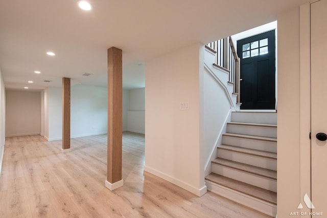 9058 Caddy Ct, Orland Park, IL 60462 - stairway with recessed lighting and wood finished floors