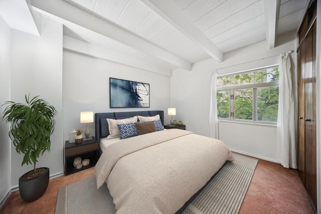 1866 Sherman Ave Unit 3Ne, Evanston, IL 60201 - bedroom featuring carpet flooring and beamed ceiling