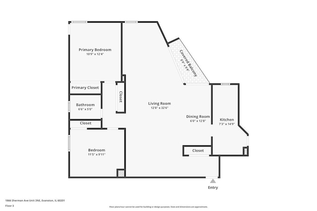 1866 Sherman Ave Unit 3Ne, Evanston, IL 60201 - view of home floor plan