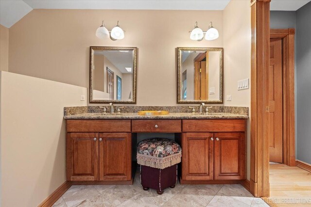 13851 S Janas Pkwy, Homer Glen, IL 60491 - bathroom with double vanity and baseboards