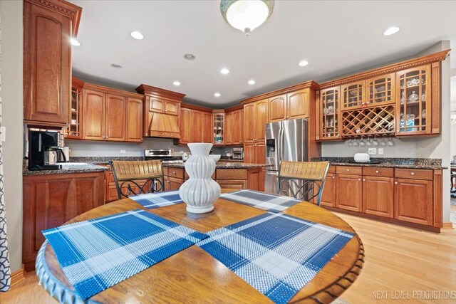 13851 S Janas Pkwy, Homer Glen, IL 60491 - dining room with light wood-style flooring, recessed lighting, and a dry bar