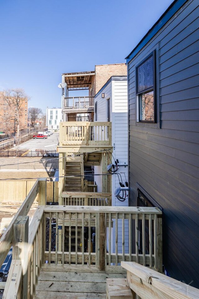 5534 S Michigan Ave, Chicago, IL 60637 - wooden deck featuring stairway