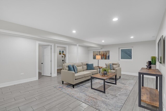 274 University Dr, Buffalo Grove, IL 60089 - living area featuring recessed lighting, baseboards, and light wood finished floors