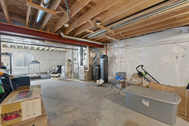 404 Radcliff Ln, South Elgin, IL 60177 - unfinished basement featuring heating unit, water heater, and a water softener