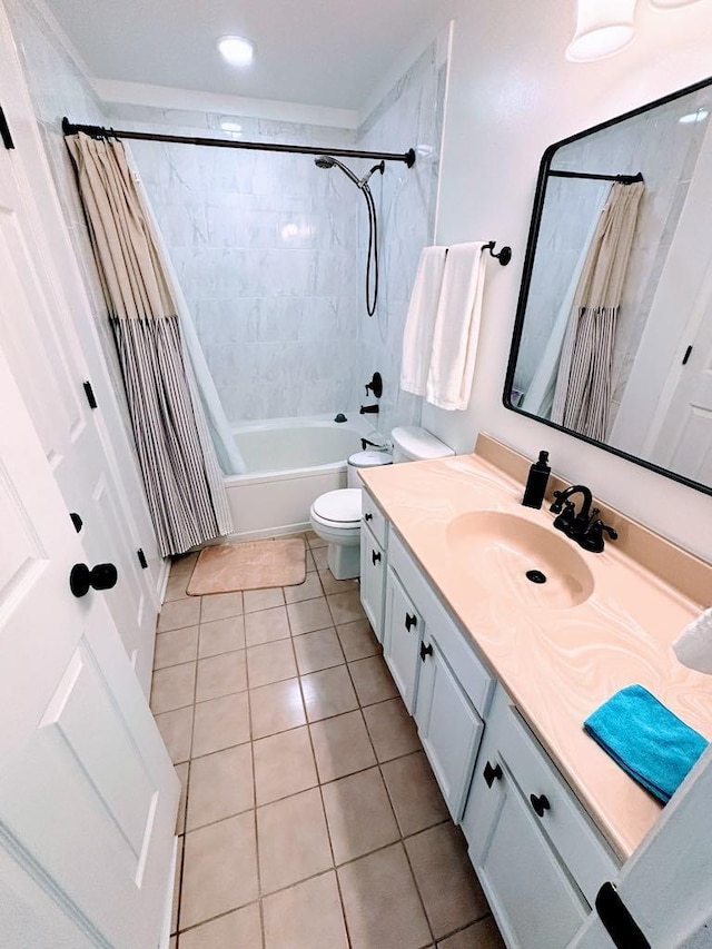 915 Manchester Cir, Grayslake, IL 60030 - bathroom featuring vanity, tile patterned floors, shower / bath combination with curtain, and toilet