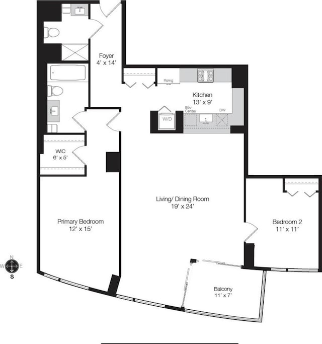 501 N Clinton St Unit 1804, Chicago, IL 60654 - view of property floor plan