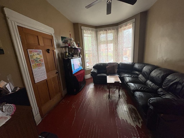 1530 N Springfield Ave, Chicago, IL 60651 - living room featuring a ceiling fan and hardwood / wood-style floors