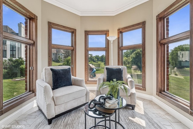 26 Forest Ln, South Barrington, IL 60010 - sunroom with crown molding and plenty of natural light