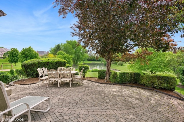 26 Forest Ln, South Barrington, IL 60010 - view of patio / terrace with outdoor dining space and a water view