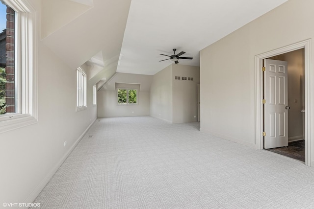 26 Forest Ln, South Barrington, IL 60010 - additional living space featuring carpet, ceiling fan, and vaulted ceiling