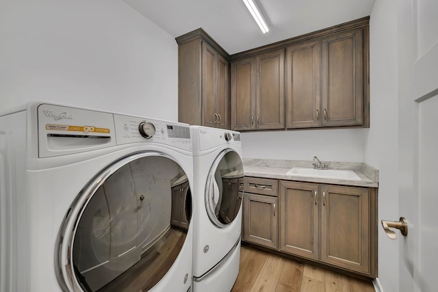 405 S Carol Ln, Braidwood, IL 60408 - washroom with independent washer and dryer, cabinet space, and light wood finished floors