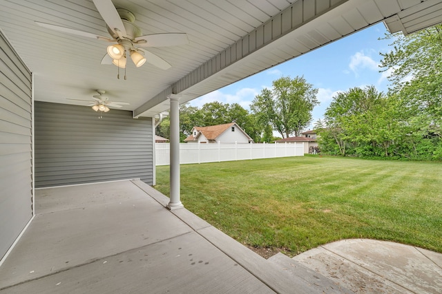 405 S Carol Ln, Braidwood, IL 60408 - view of yard featuring a patio and ceiling fan