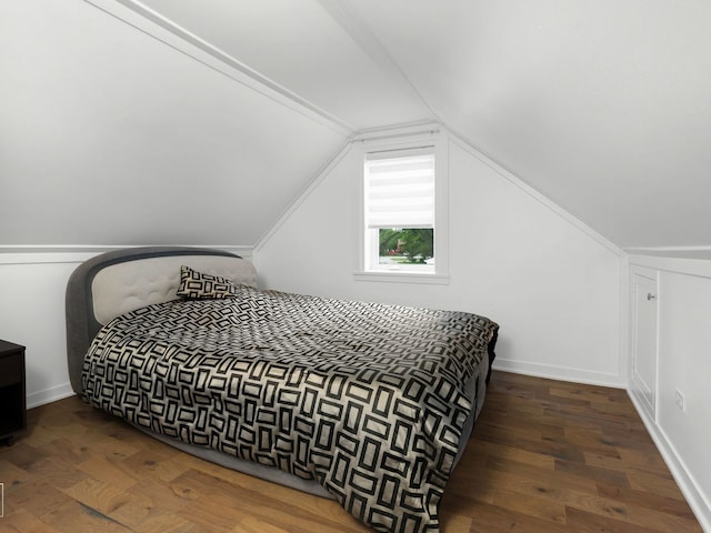 7225 Poplar Ln, Darien, IL 60561 - bedroom featuring vaulted ceiling and wood finished floors