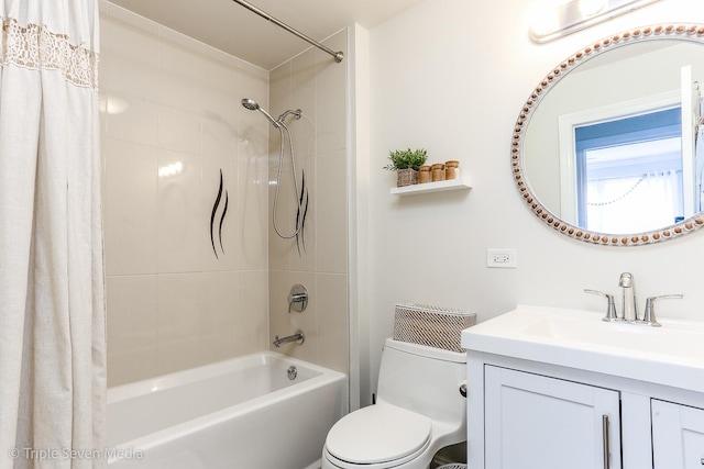 1406 Edgefield Ln, Hoffman Estates, IL 60169 - bathroom featuring shower / tub combo, vanity, and toilet