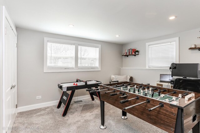 1406 Edgefield Ln, Hoffman Estates, IL 60169 - playroom with carpet floors, baseboards, and recessed lighting