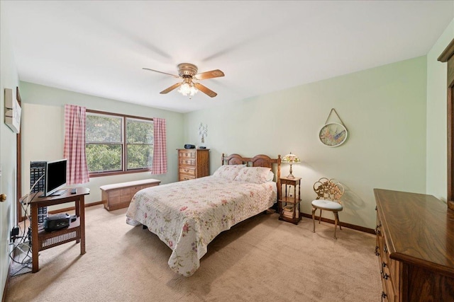 10 S Canterbury Rd, Aurora, IL 60506 - bedroom featuring light colored carpet, a ceiling fan, and baseboards