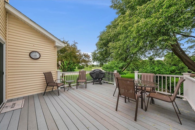 10 S Canterbury Rd, Aurora, IL 60506 - wooden terrace featuring outdoor dining area and area for grilling