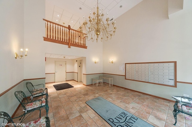 650 S River Rd Unit 405, Des Plaines, IL 60016 - lobby featuring a high ceiling and recessed lighting
