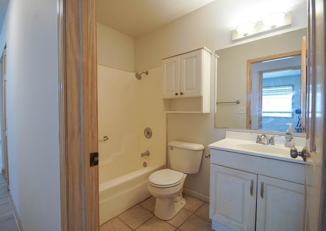 468 Independence Ln, Bolingbrook, IL 60440 - bathroom with vanity, tub / shower combination, toilet, and tile patterned floors