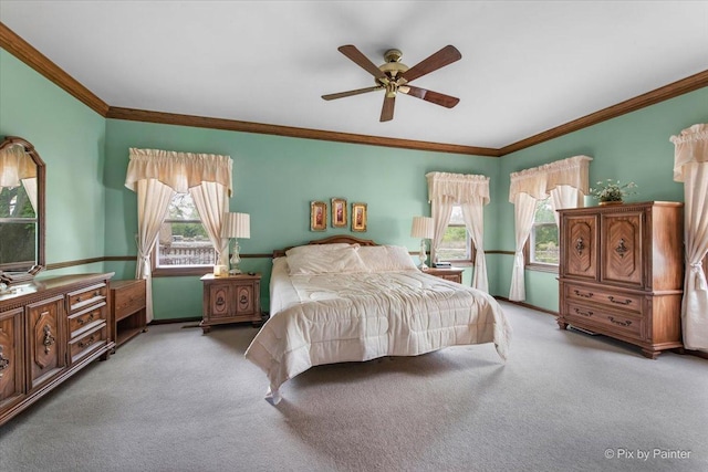 25827 W Andrew Ct, Ingleside, IL 60041 - bedroom featuring carpet flooring, multiple windows, ornamental molding, and baseboards