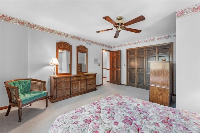 25827 W Andrew Ct, Ingleside, IL 60041 - bedroom featuring carpet floors, baseboards, ceiling fan, and a closet