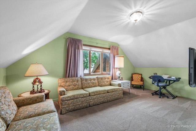 25827 W Andrew Ct, Ingleside, IL 60041 - living room featuring carpet and vaulted ceiling