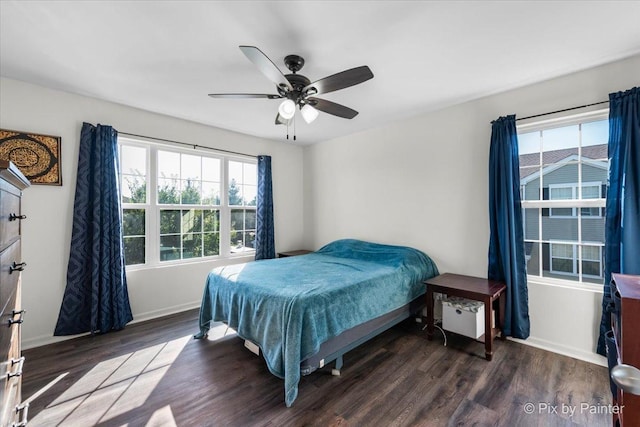 2346 Aurora Dr, Pingree Grove, IL 60140 - bedroom featuring wood finished floors, ceiling fan, and baseboards