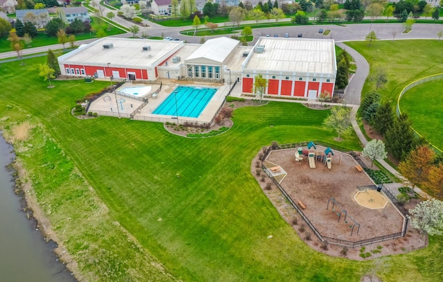 2346 Aurora Dr, Pingree Grove, IL 60140 - aerial view of property and surrounding area featuring a pool