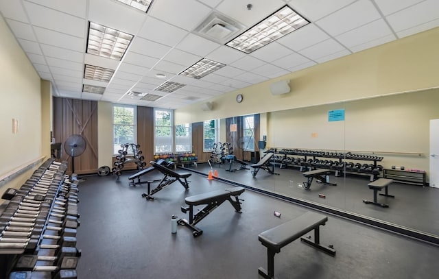 2346 Aurora Dr, Pingree Grove, IL 60140 - gym featuring a paneled ceiling