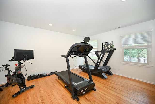 714 Turner Ave, Glen Ellyn, IL 60137 - workout area featuring wood finished floors and recessed lighting
