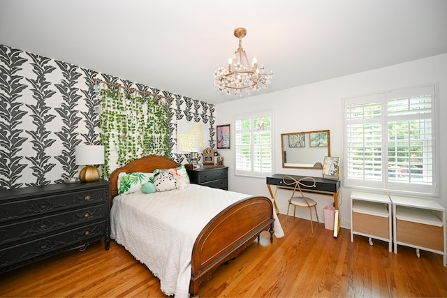 714 Turner Ave, Glen Ellyn, IL 60137 - bedroom with a chandelier and wood finished floors