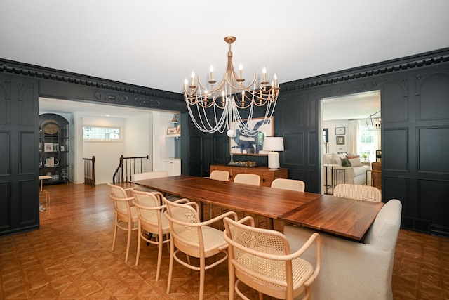 714 Turner Ave, Glen Ellyn, IL 60137 - dining room featuring a chandelier and baseboards