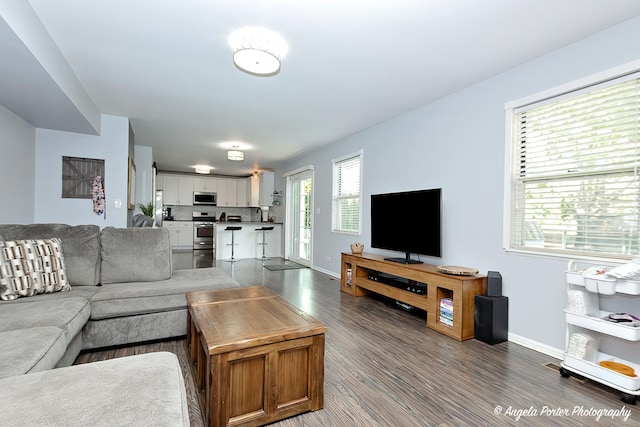 1381 Regency Ln, Lake Villa, IL 60046 - living area featuring baseboards and wood finished floors