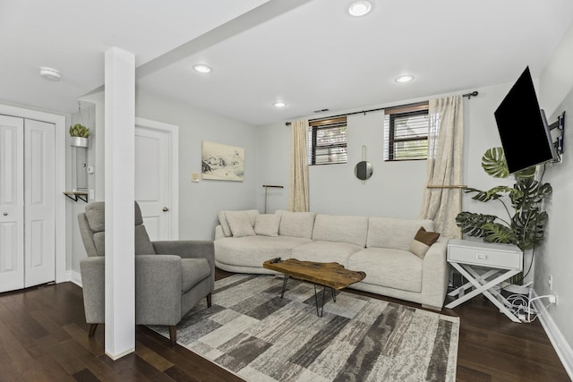 1946 W Newport Ave Unit 1E, Chicago, IL 60657 - living area with wood finished floors, recessed lighting, and baseboards