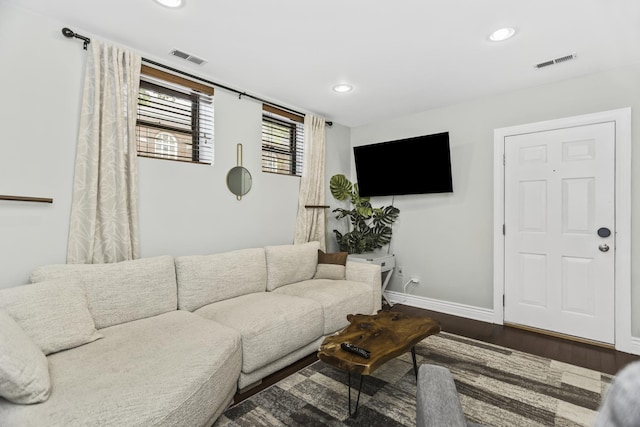 1946 W Newport Ave Unit 1E, Chicago, IL 60657 - living room with baseboards, recessed lighting, and wood finished floors