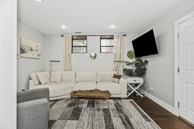 1946 W Newport Ave Unit 1E, Chicago, IL 60657 - living area featuring wood finished floors, recessed lighting, and baseboards
