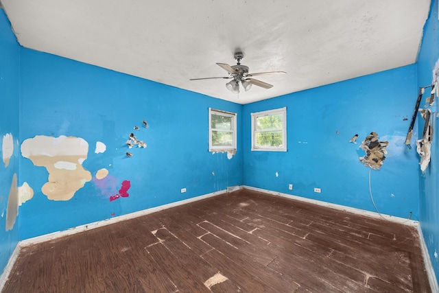 505 E 146th St, Dolton, IL 60419 - spare room featuring wood finished floors, ceiling fan, and baseboards
