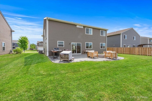 1715 Bayberry Ln, Pingree Grove, IL 60140 - back of property featuring a patio area, an outdoor living space, and central AC unit